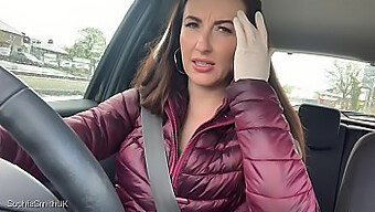 British Brunette Sophia Smith In Fetish Car Play