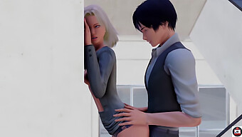 Cartoon Couple Engages In Intimate Acts In Public Hallways