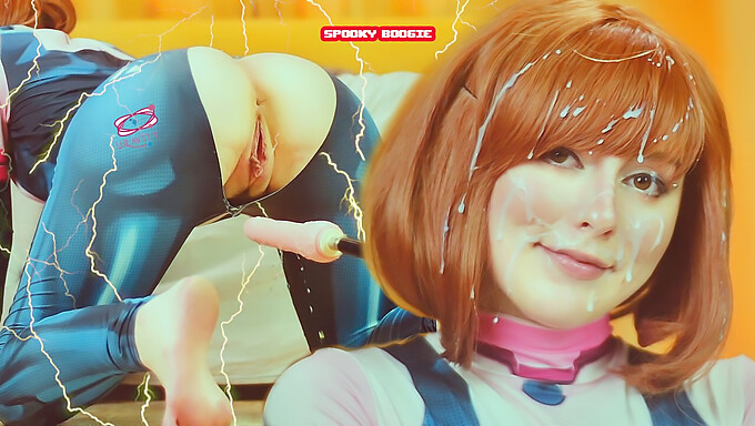 Encontro Humilhante De Cosplaying Uravity Com Uma Máquina De Sexo