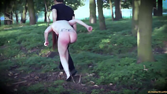 Bdsm Slave Punishment: Redhead Submissive Restrained And Toyed In The Woods